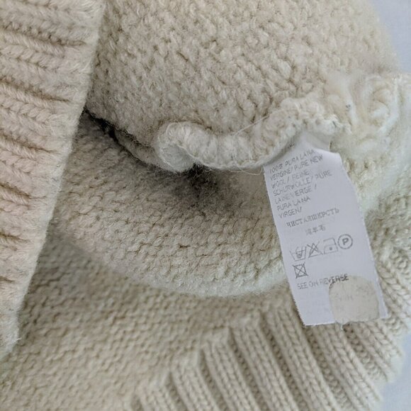 Paul & Shark Yachting 100% Wool Cream Beige Knit Sweater Patches XL Turtleneck - Picture 13 of 16